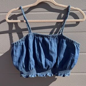 ~flirty~ denim crop, american eagle- medium